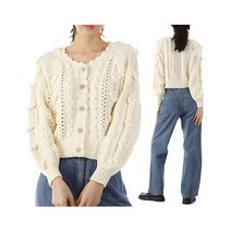 23SS 루이스미샤 SANKARA 케이블 니트 코튼 가디건 WRCS23C0102 CREAM