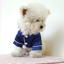 도그월드 강아지 고양이 실크 잠옷, 실크잠옷 네이비