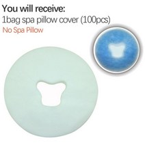 U 모양 큰 크기 실리콘 심플 스파 패드 바디 마사지 관리 뷰티 침대 편안한 대형 실리카 젤 베개 얼굴 휴식 구멍, 1 bag cover (100pcs)