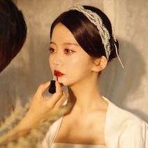 셀프웨딩 헤어밴드 악세사리 큐빅진주 머리띠 티아라