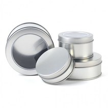 다목적 원형 틴케이스 원형틴 철재 미니 정리함 소품 투명틴 보관함, 65x40mm - 막힘