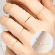 [ks반지사이즈] 엘렌쥬얼리 14k 타이니 아몬드 체인 반지