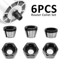 밀링 6Pcs 라우터 콜렛 세트 6/6.35/8mm 척 헤드 어댑터 드릴 조각 트리밍 기계 전기 커터
