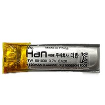 더한 리튬 폴리머 배터리 충전지 501030 120mAh, 1개, 1개
