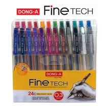 동아 파인테크 24색 볼펜 중성펜 0.3mm+0.7mm