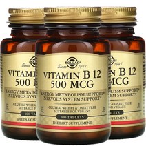 3개세트 솔가 비타민B12 500mcg 100정 시아노코발라민 칼슘 만니톨 비건