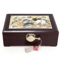 [박씨상방] 명품 나전원패조각 옻칠목단보석함(32센티)(장태복작품)