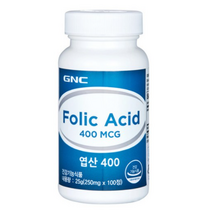 GNC 엽산 400, 100정, 4개, 100정