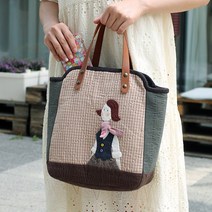 바이핸즈 DIY 퀼트패키지 가방만들기 - 단발머리소녀 토트백, 1개