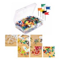 키밍 예쁜 압정 모음 100pcs 푸시 핀 지도 표시 문서, 핑크 하트