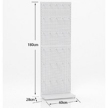 편의점 진열대 피씨방 과자 매대 타공 보드 마트 후크 약국 스낵 수납대 정리 전시 랙, 화이트 60x180CM(후크 30개포함)