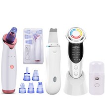 뷰티디바이스JBMBHC 7 In 1 RF EMS Face Lift Devices Facial Massagers Ultrasonic Skin Scrubber Vibrati, 02 Type 1 White
