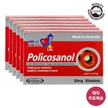 마더네스트 폴리코사놀 20mg 30정 3박스 (사은품증정) 사탕수수 왁스알코올 지방족알코올 호주 건강기능식품, 6개