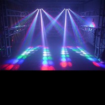 무대조명 4구 라이트 화려한 조명 노래방 LED 레이저, 블랙