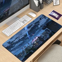 초대형 마우스패드 애니배경 작화 키보드 미끄럼 방지, 유성 산책 300x800mm 4mm