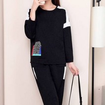 가바바 여성 빅사이즈 트레이닝복세트 5XL까지 라운드 레터링 포인트 트레이닝복세트 G30929