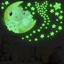 야광스티커 방꾸미기 인테리어 원룸꾸미기 데코 창문 벽 야광별 구름 무지개 행성 스티커, 7 엄마랑아기코알라, 7 엄마랑아기코알라