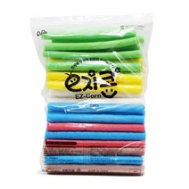 이지 스틱콘 20cm 50개이지콘 퍼니콘 플레이콘 옥수수콘 콘블럭, 노랑