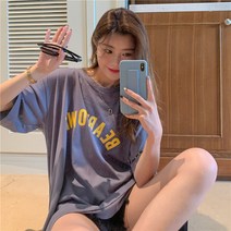 프리티글라라 여성 박시 오버핏 반팔 티셔츠 t-08-f