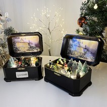 보석함 오르골 크리스마스오르골 연말선물 LED 산타 눈사람 무드등 차박 캠핑 램프