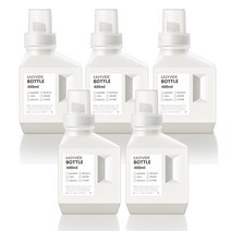꿈꾸는 키친 세탁 세제 소분 용기 400ml 5P + 방수 라벨지 5P, 1세트, 화이트