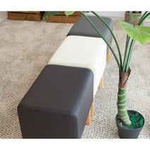 부드러운 쿠션감 사각 가죽 간이의자 스툴(4컬러) 낮은 스튤 고급 쇼파, 그레이