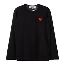 [라벨루쏘] [꼼데가르송] 하트 로고 패치 남성 티셔츠 P1T118 BLACK