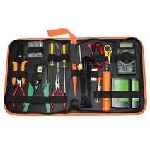와이파이 네트워크 네트워킹 수리 도구 키트/세트 케이블 플라이어 휴대용 테스터 RJ45 RJ11 RJ12 와이어 스트리퍼 라인 감지기 16 개, 01 Black