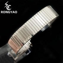 시계 액세서리 스판 밴드에 대한 개폐식 플랫 스트레이트 아울렛 스트랩과 프리미엄 스트레치 스테인레스 스틸 실버 팔찌 스트랩