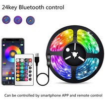 [LED TV 티비] LED 스트립 빛 Fita RGB 2835 Luces 문자열 유연한 램프 테이프 DC5V 블루투스 적외선 제어 TV 백라이트 홈 파티 장식, [02] Bluetooth IR, [01] 5050 RGB, [01] 2m