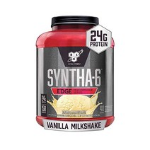 BSN SYNTHA 6 엣지 단백질 분말 가수분해 유청이 함유된 초콜릿 미셀라 카세인 우유 분리기 저설탕 24g 밀크쉐이크 28인분, 바닐라 밀크셰이크, 48인분(1팩)