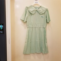 에꼴리에 주니어 NC해운대 시원하고 편안한 여름일상!! [이월초특가] 프릴 카라 체크 원피스 22B1861MT