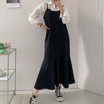 매직클로젯 여성의류 스판 끈 슬리브 뷔스티에 롱 맥시 레이어드 원피스