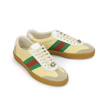 구찌 명품구찌 남성 보리스 GG 웹 레더 스트라이프 스니커즈 624486 0PV20 9560