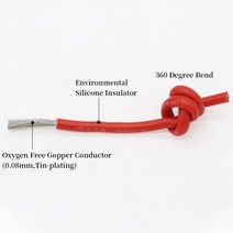 철사 1M/5M 내열 케이블 30 28 26 24 22 20 18 16 15 14 13 12 10 AWG 울트라 소프트 실리콘 와이어 고온, 04 빨간_02 1 meter_12 12AWG