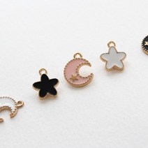 J623 문스타 에폭시 참장식 악세사리부자재 키링 금속장식 재료, 달, 핑크(pink)