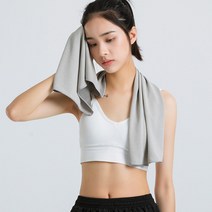 빠른냉각 쿨링 WATER 타올 극세사 땀타올 아이스 헬스 스포츠 수건 쿨타올, 라이트그레이 80x30cm