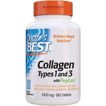 닥터스 베스트 콜라겐 펩탄 1000mg 180정 Doctors Best Collagen, 상세내용 참조, 1개