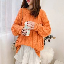 여성 나른 라운드 니트 하늘비즈 C31 N336M788
