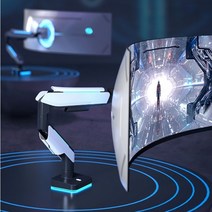 고중량 49인치 커브드 와이드 모니터암 삼성 오디세이 RGB 게이밍 모니터거치대 20kg, 49인치 싱글모니터암
