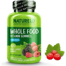 NATURELO 내츄렐로 홀푸드 츄어블 구미 멀티비타민 for Adults 어른 어덜트 젤리 120정