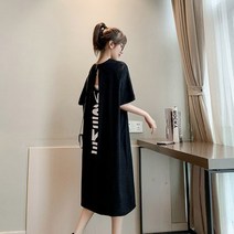 원피스 롱원피스 달라스 뒷 반전 트임 프린팅 반팔 롱 500131-72394EA