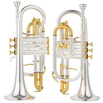 AUROSUS ACR-8358S 실버 도금 더블 트리거 코넷 초보자용 고급 쇼트 영어 스타일 혼 Bb 모넬 밸브 케이스 포함