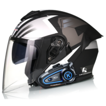 킥커머스 오픈페이스 K21 블루투스 오토바이헬멧, 콜라보블랙, XL