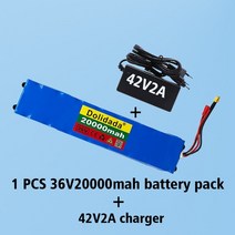 전동킥보드 배터리 dolidada 36v 20ah 18650 충전식 리튬 배터리 팩, 금