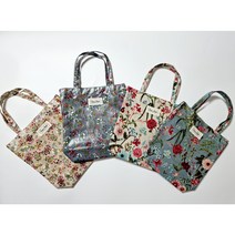 국산 방수 코팅 보조가방 로맨틱 꽃무늬 목욕가방 실용적인 데일리 토트백