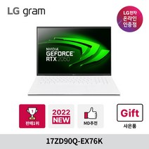 LG전자 그램 17ZD90Q-EX76K 2022년형, WIN10, 화이트, 1280GB, i7, 16GB