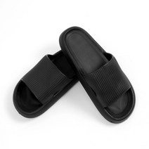 [풀리줄리] 마이홈 통굽 논슬립 슬리퍼 발편한 회사 사무실슬리퍼 (265-270mm) (블랙)