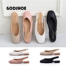 갓슈 GODSHOE (국내산) 브이라인 플랫 슬링백 구두샌들 스트랩 여성구두