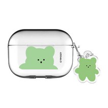 트라이코지 스윗베어 클리어 케이스 키링 세트, 스윗베어-그린, AirPods Pro(2세대)